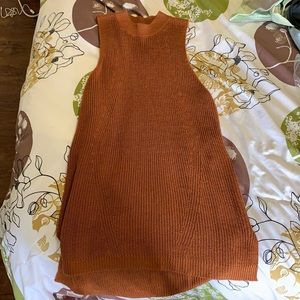 Sweater dress - burnt orange